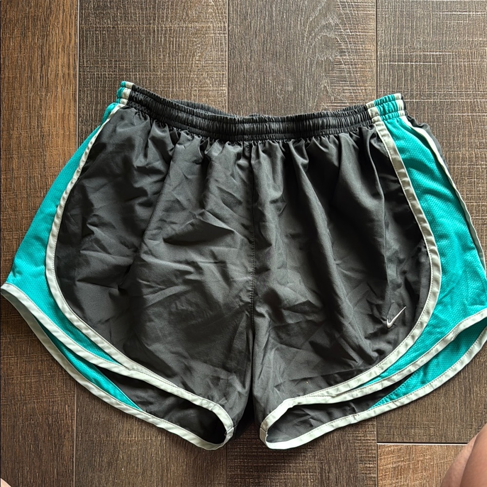 Nike Women's Black and Teal Running Shorts